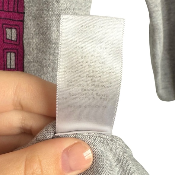 Talbots City Scene Embroidered Sweater Women’s XS Grey Taxi Boat Neck 3/4 Sleeve - Picture 8 of 8